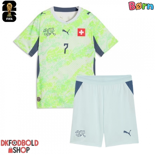 Schweiz Breel Embolo #7 Udebanesæt Børn VM 2026 Kort ærmer (+ korte bukser)